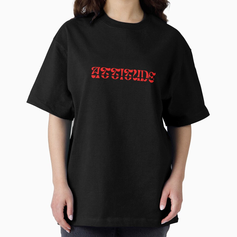 Bold and powerful "Attitude" quote design perfect for print-on-demand T-shirts, hoodies, mugs, stickers, and more—ideal for those who wear their confidence loud and proud. by rajenrishi