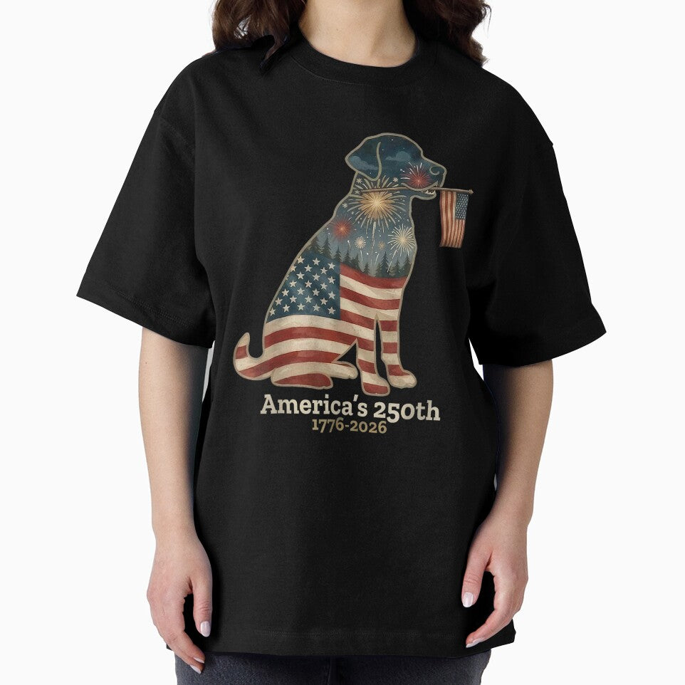 Labrador Retriever Patriotic Dog Fireworks Vintage America Design by kiralynstration