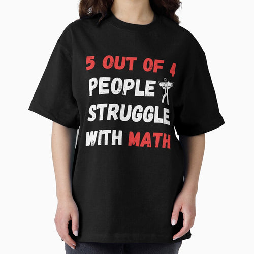 5 out of 4 people struggle with math funny math design by SimpliText