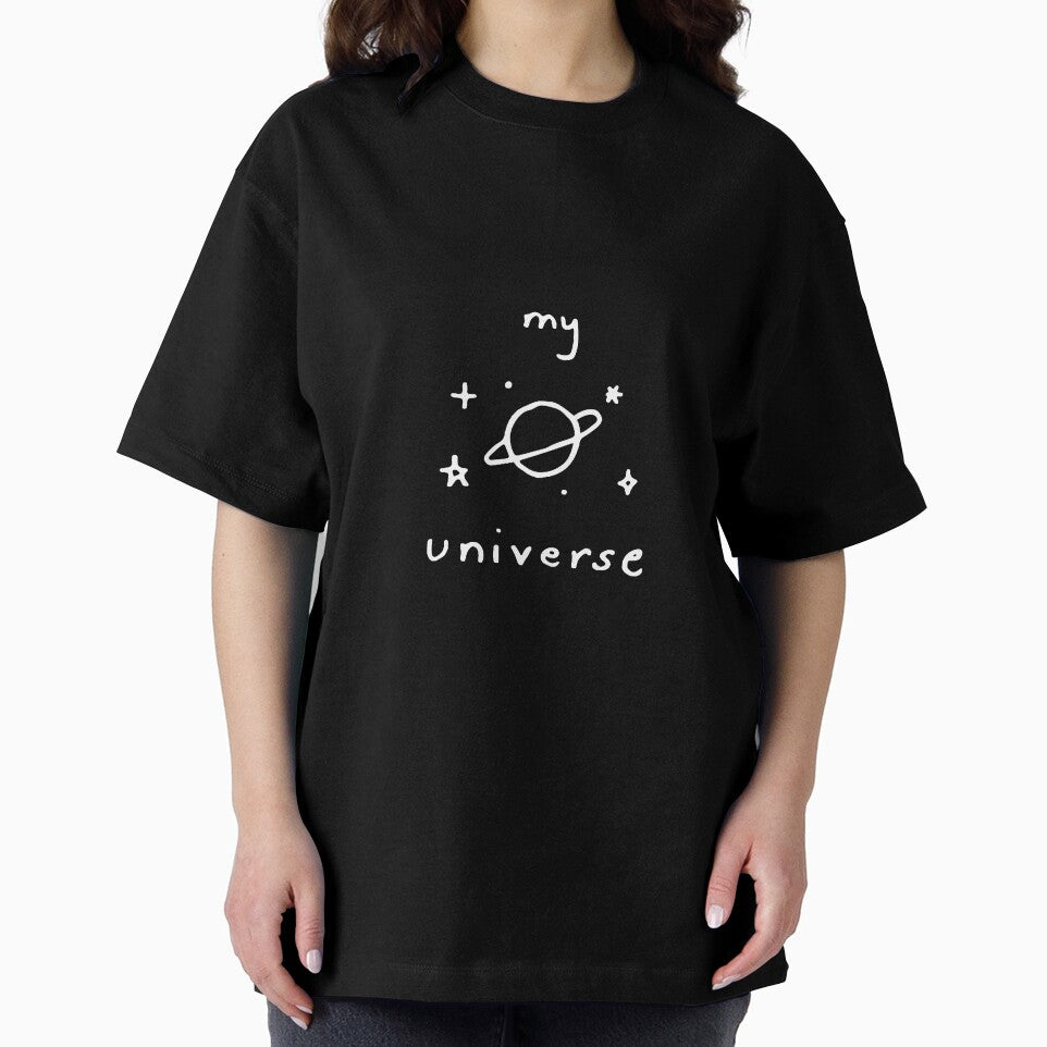 My Universe Doodles White Outline on Canary Yellow by lineartdesigns