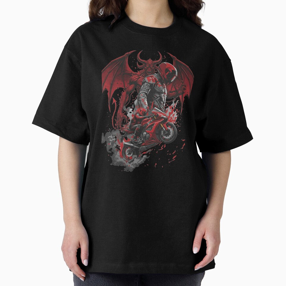 Demon Rider – Dark Motorcycle Streetwear Design by TwoWheels-shop