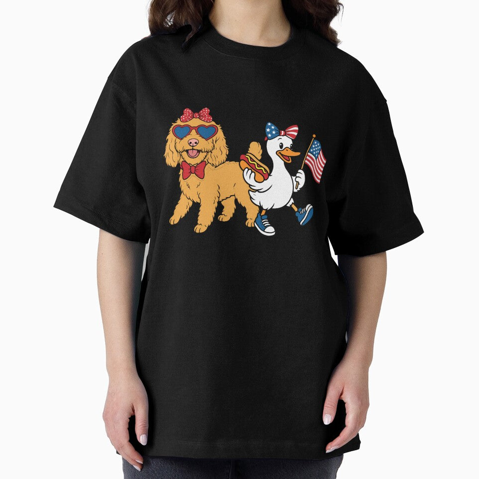 Girls Fourth of July Dog and Duck by KroghDs