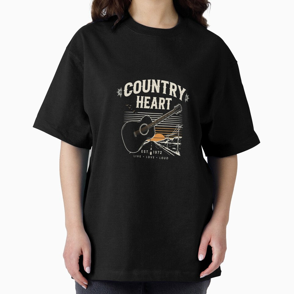 Country Heart – Acoustic Guitar Sunset Live Love Loud Design by Midnight Veil Designs