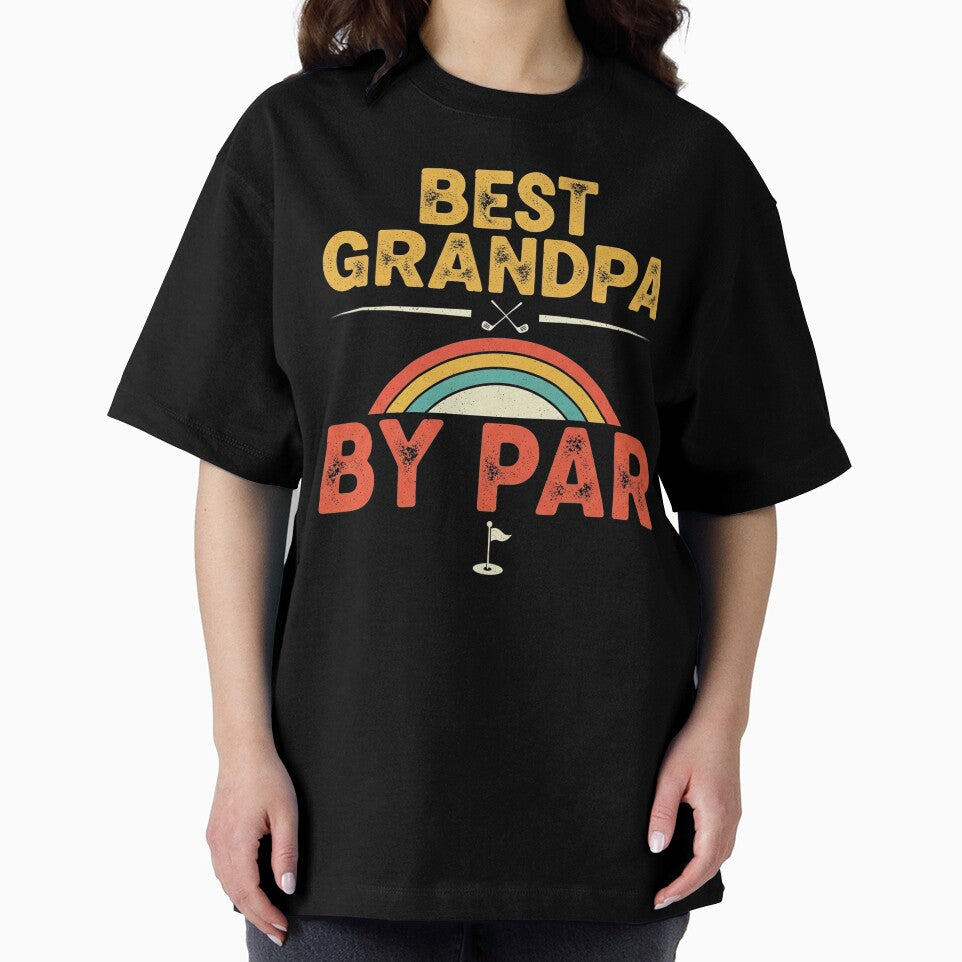 Best Grandpa By Par Simple Funny Golf Humor Gift Tee by Designs-RZ