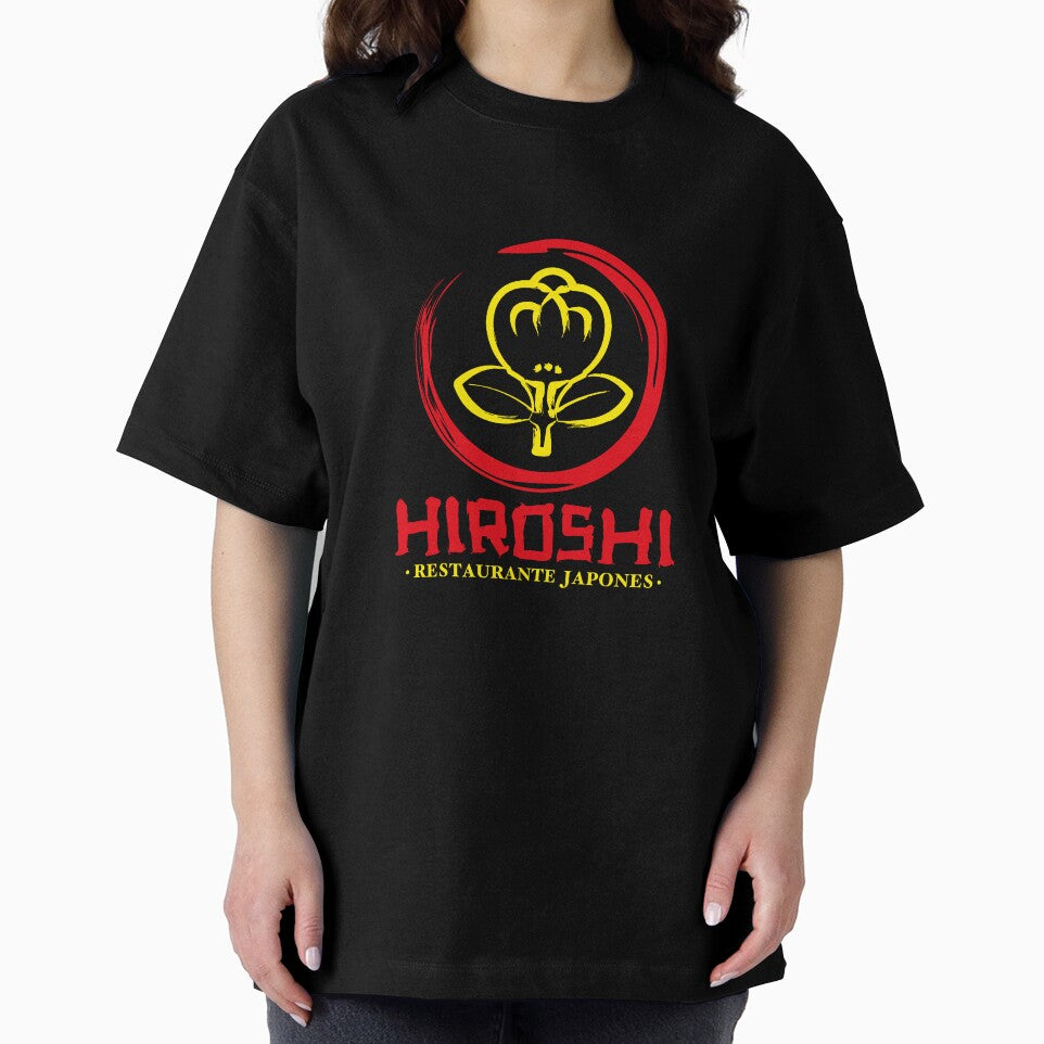 Hiroshi Japanese Sushi Restaurant Floral Emblem Logo by aglbath