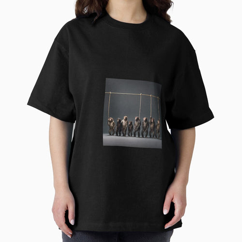a group of monkeys standing next to each other on a rope by Dark Fantasy Store