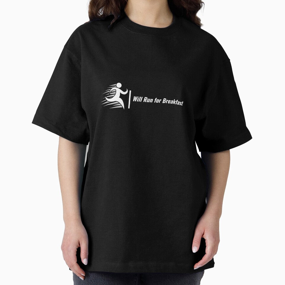 Funny Running T-shirt - Will Run For Breakfast by Digi-ProLtd