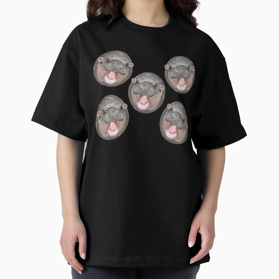 Moo Deng baby hippo pattern by SpiritedArtwork