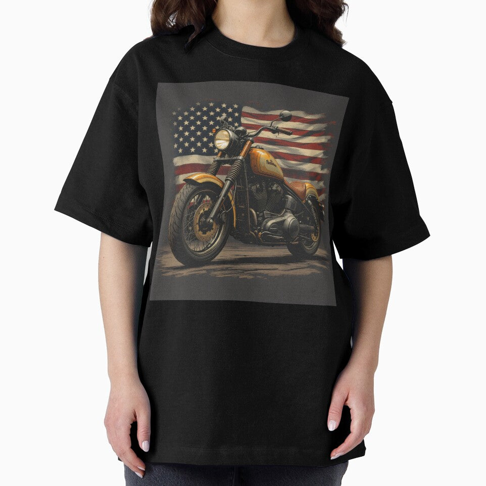 Vintage Motorcycle USA Flag Retro Biker by Topmaxdesign