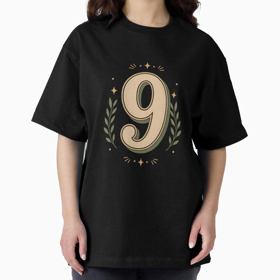 Vintage Number 9 Botanical Design by Kupeliemre