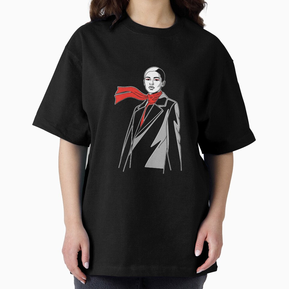 Dramatic Red and Black Fashion Illustration by Pikamuu