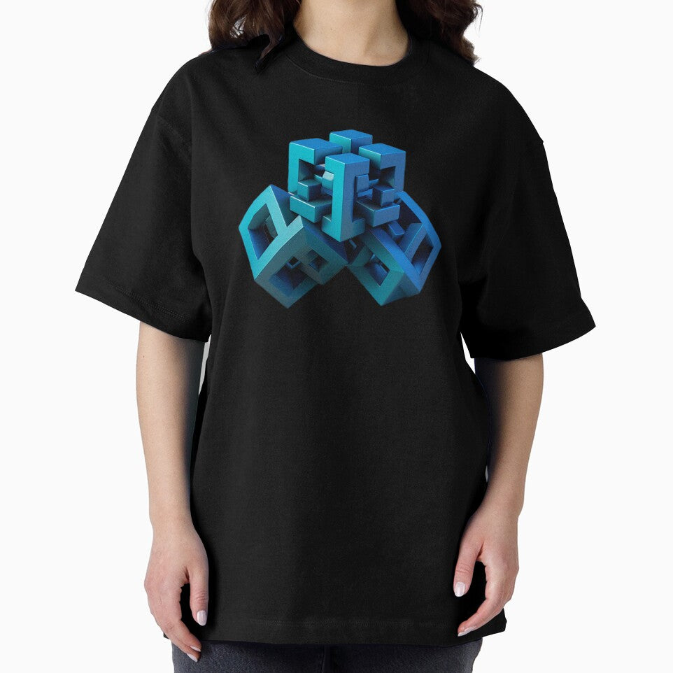 Geometric blue cubes by Geotopica