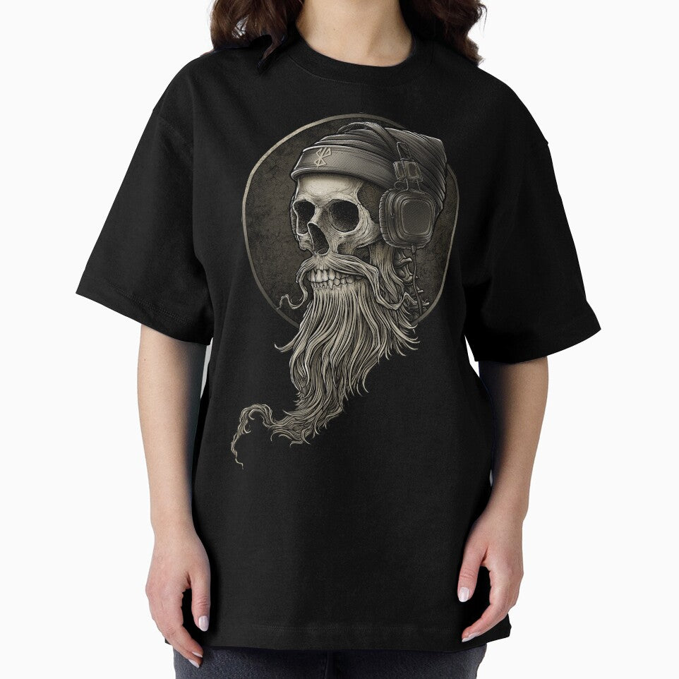 Viking Vintage Skull Beard with Headphone by Winya