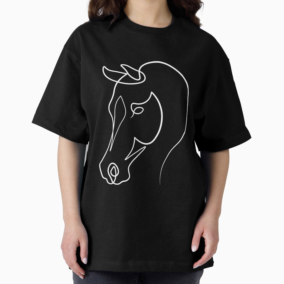 Arabian horse face one line art by ToniChavorska