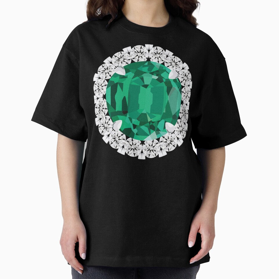 Round Cut Emerald Surrounded by Cluster Diamonds by Nicki Licking