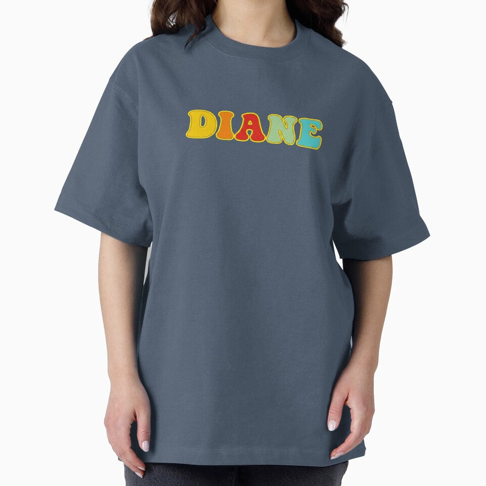 ❤️ Diane Personalized Name Wavy Retro Shirt, Coffee Mug, Sticker Gift by HelixPedia