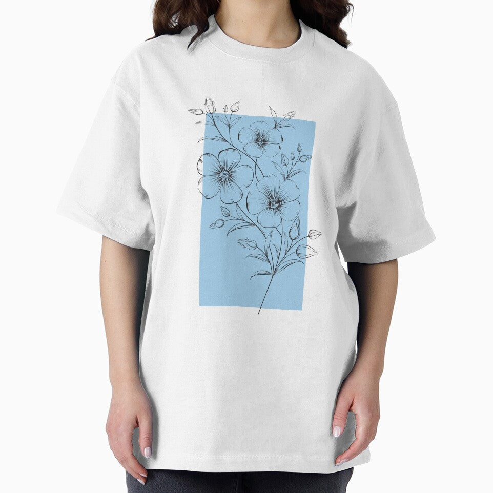Linen Flax Flowers Botanical Drawing Line Art by dk-design85