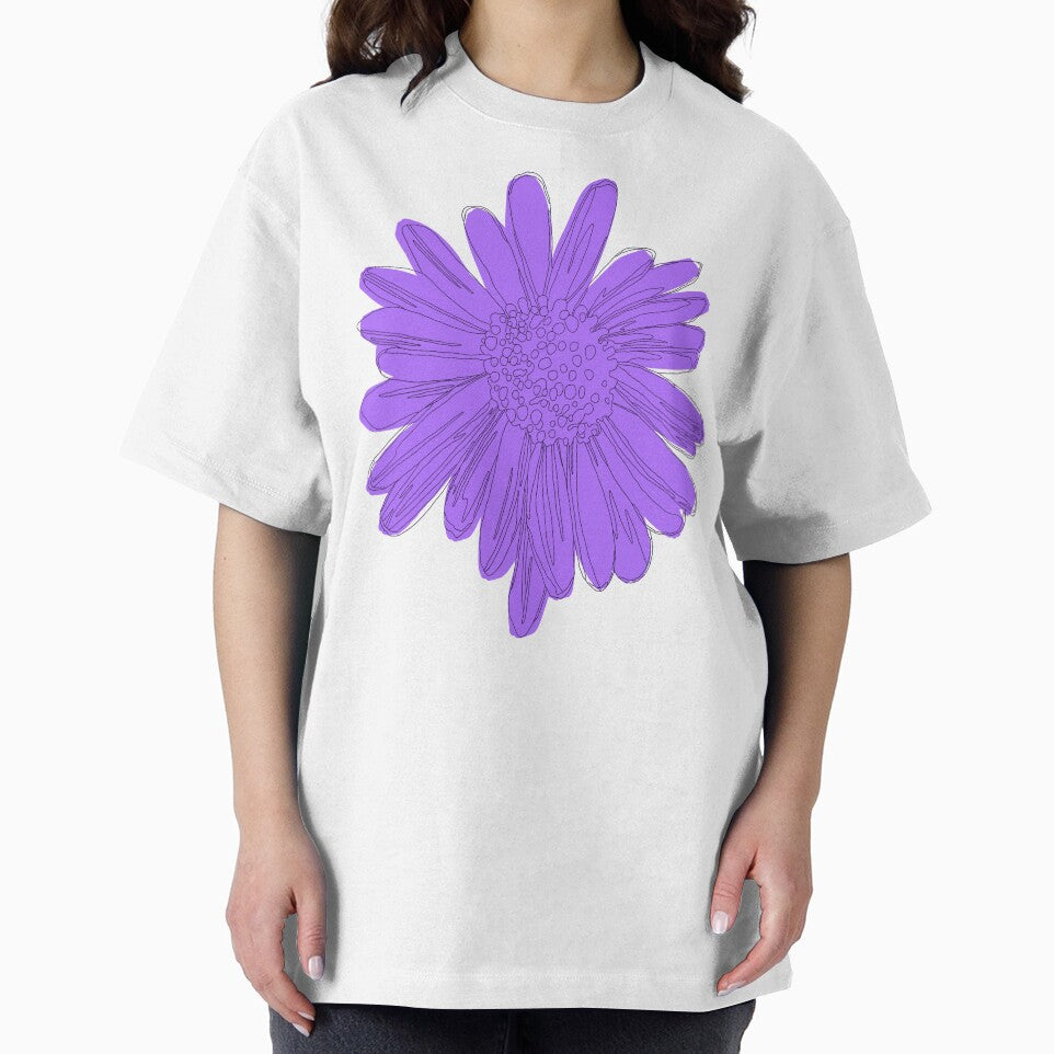 Purple Daisy flower line art by Fransyn
