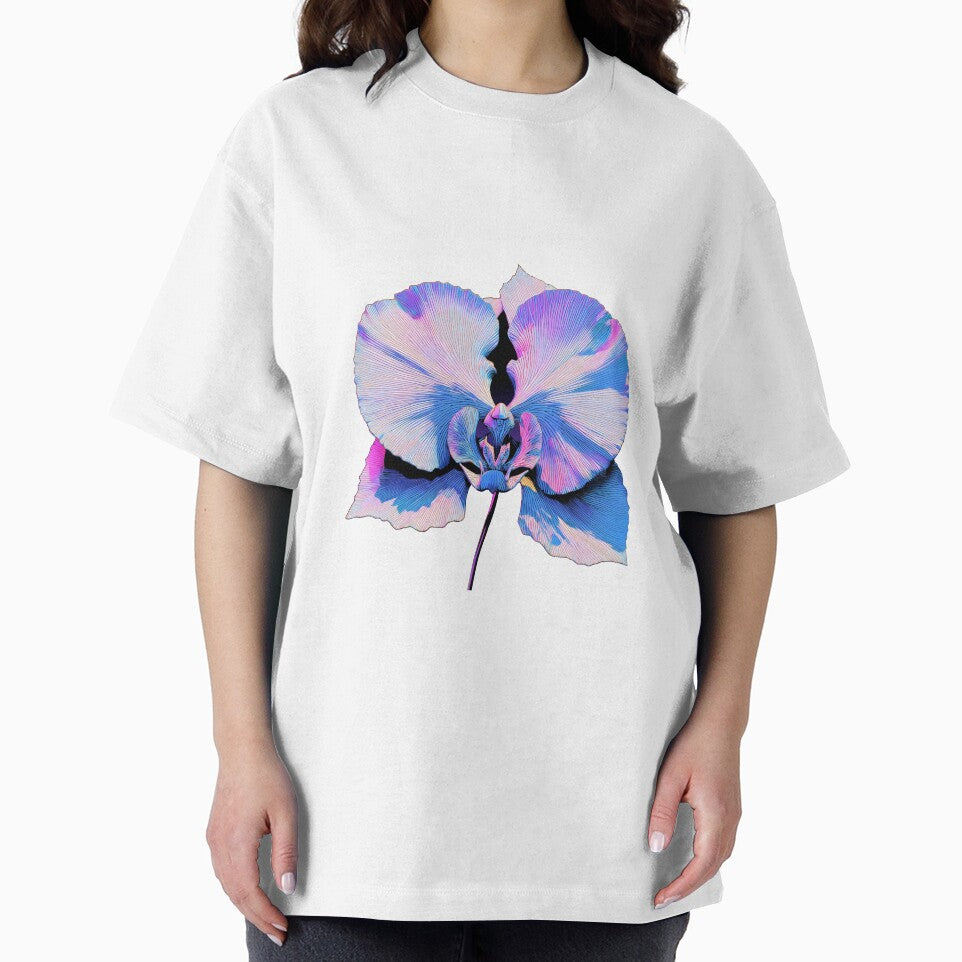Vaporwave Orchid Bloom - Retro Floral Illustration by BlissxPals