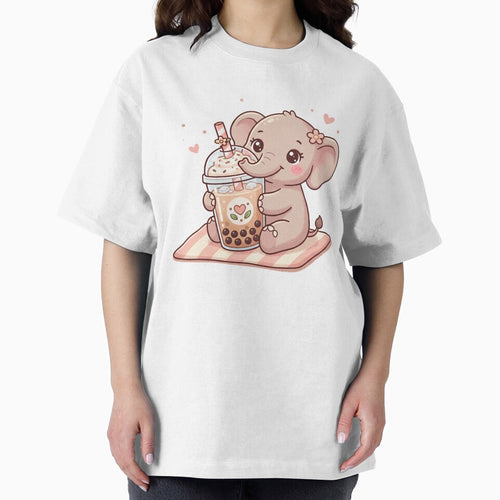 A Charming Elephant - Bubble Tea Cup Pastel Brown by DigitfanStudio
