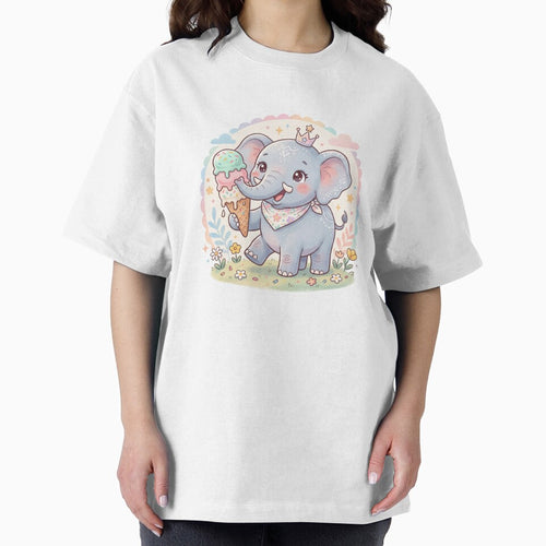 A Happy Elephant - Icecream Cone Soft Pink by DigitfanStudio