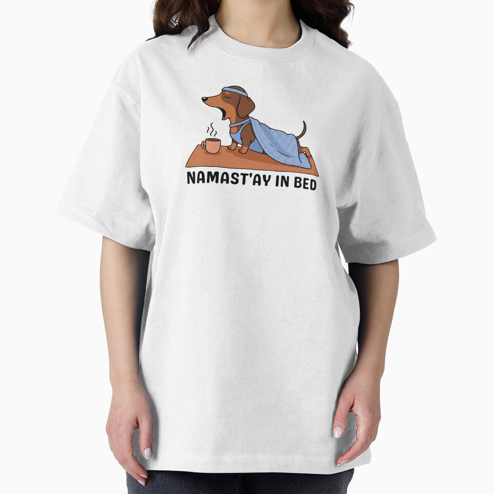 Namastay in Bed Dachshund – Funny Yoga Dog for Lazy Mornings by FunnyDach