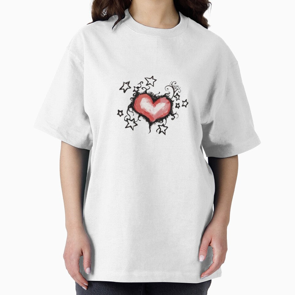 Starry Heart Aesthetic Grunge Red by ogduckboy