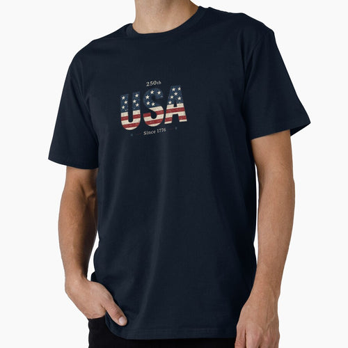 250th Anniversary USA - Since 1776 – Vintage American Flag Patriotic T-Shirt 4th of July by LuckyCoast