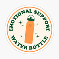 Emotional Support Water Bottle Sticker - Orange and Green by mariamemakes