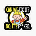 Can We Fix It Funny Repair Man Engineer Toolbox Sticker by Nerd Shizzle